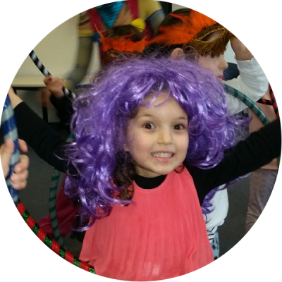Hula Hoop Kid at her Hula Hoop Kids Party for her 5th birthday