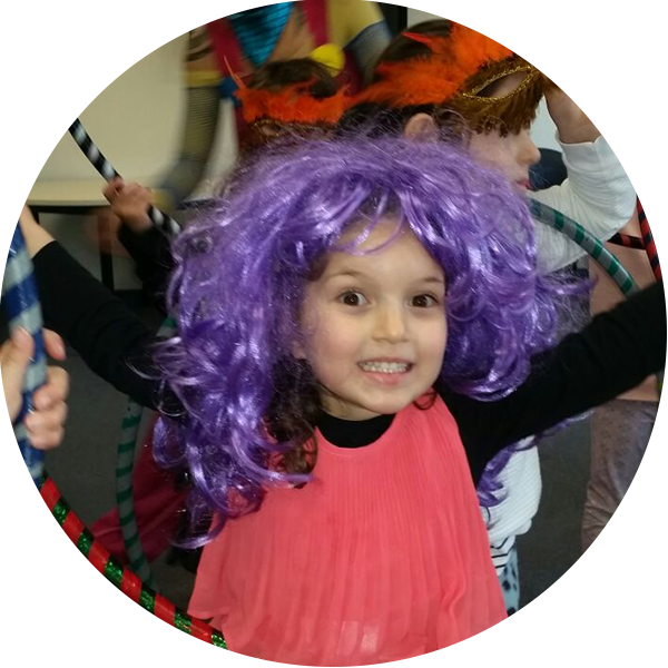 Hula Hoop Kid at her Hula Hoop Kids Party for her 5th birthday