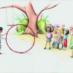 loopy luna and the hula hoop with a group of children