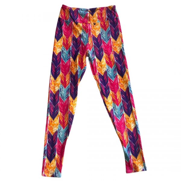 PINK FEATHER LEGGINGS - HIGH WAISTED | Hoop Sparx