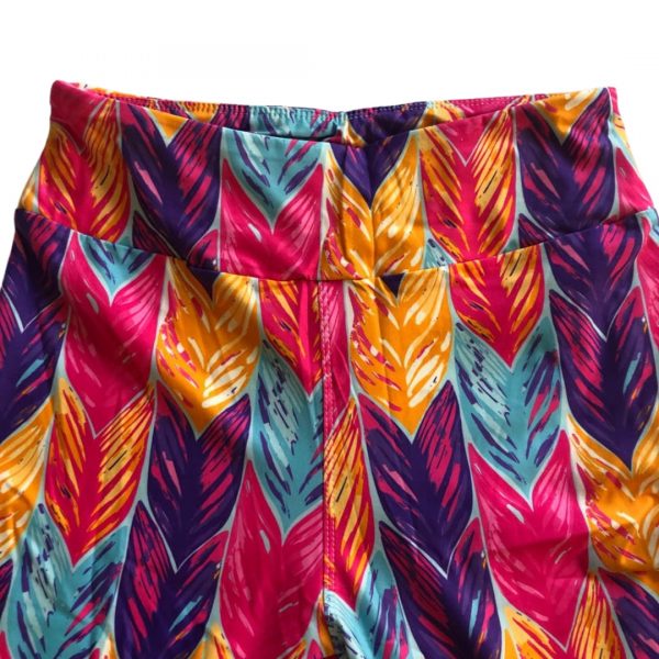 PINK FEATHER LEGGINGS - HIGH WAISTED | Hoop Sparx