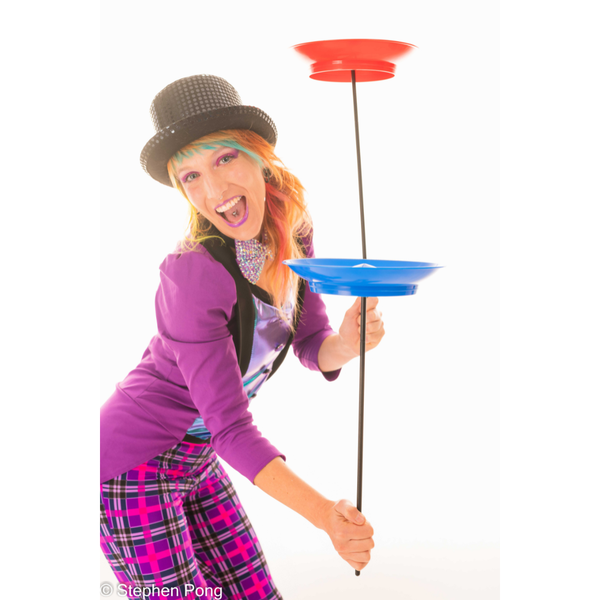 Donna spinning plates | Circus Workshops & more | Hoop Sparx